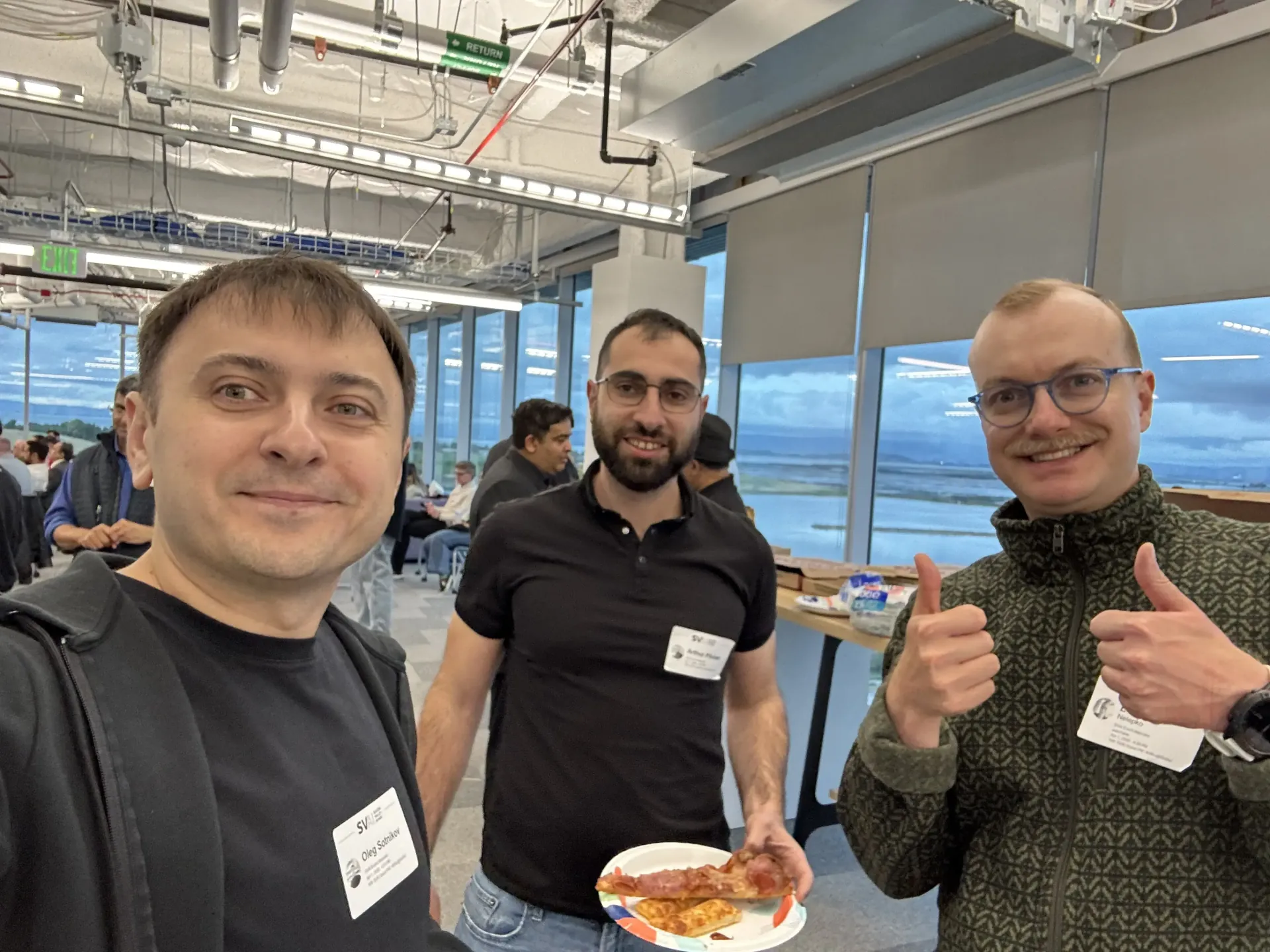 Oleg Sotnikov with friends and founders at an AI Silicon Valley event