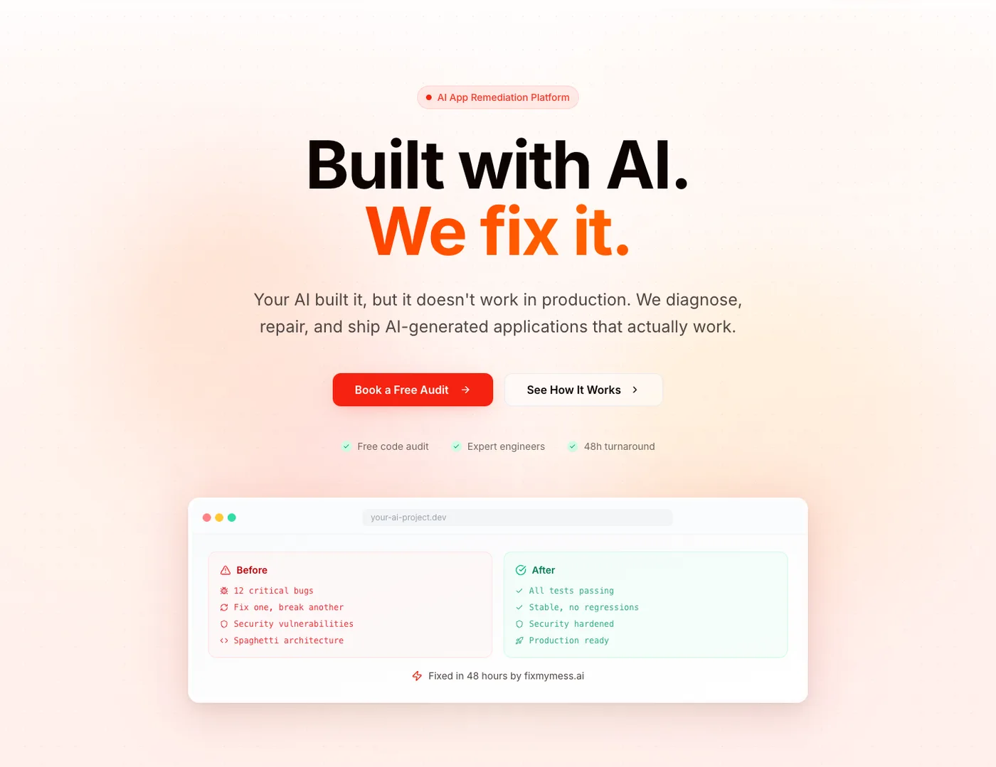 FixMyMess: the product