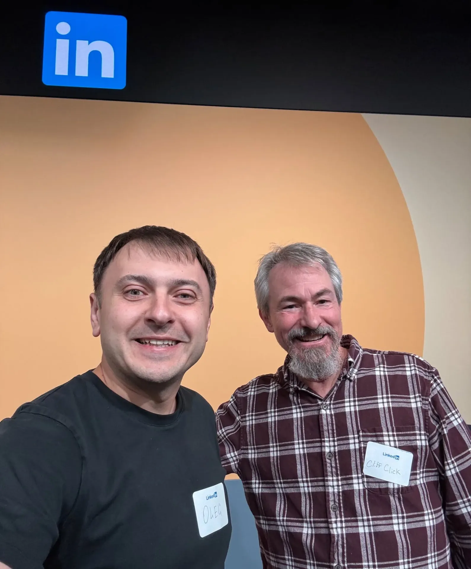 Oleg Sotnikov with Cliff Click, architect of the HotSpot JVM C2 compiler and creator of the Sea of Nodes IR, at the LinkedIn office