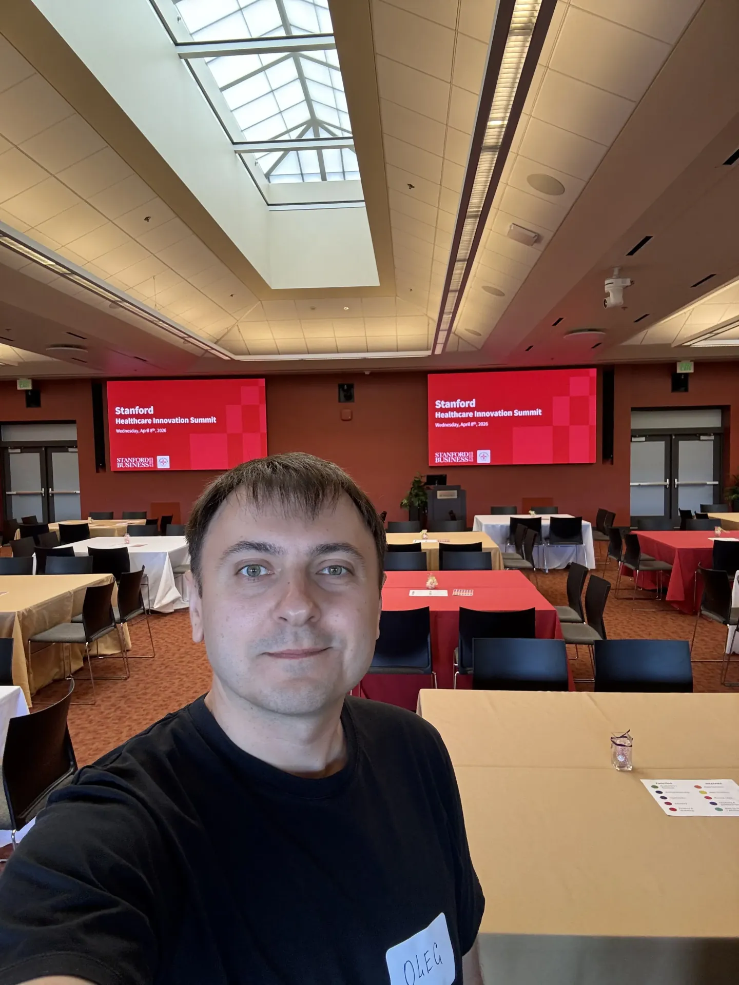 Oleg Sotnikov at a medical startups and healthcare innovation conference at Stanford