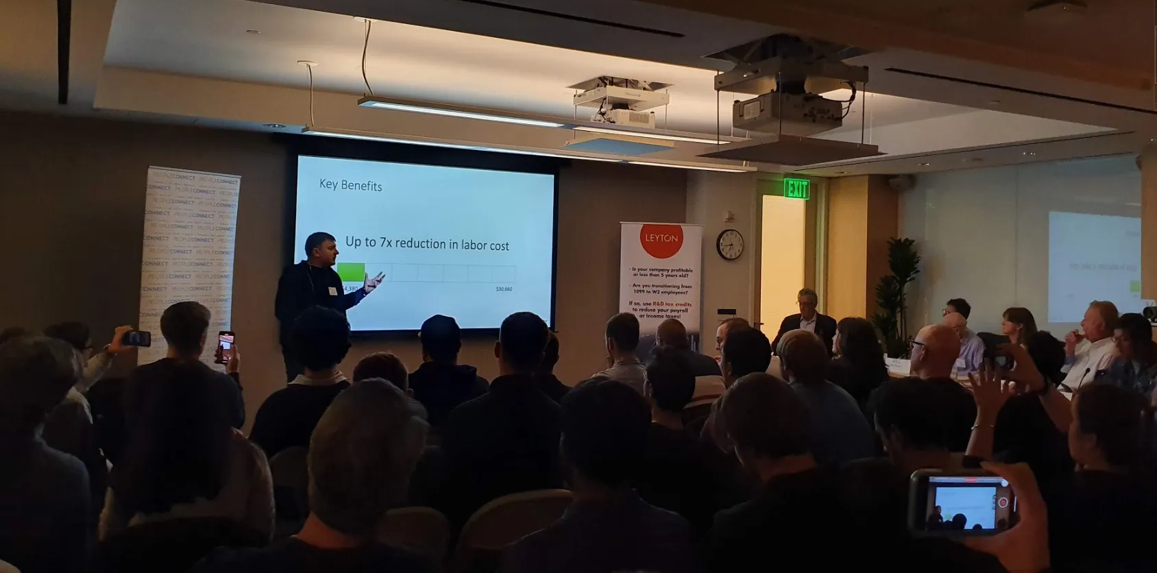 Oleg Sotnikov pitching AppMaster at a startup event