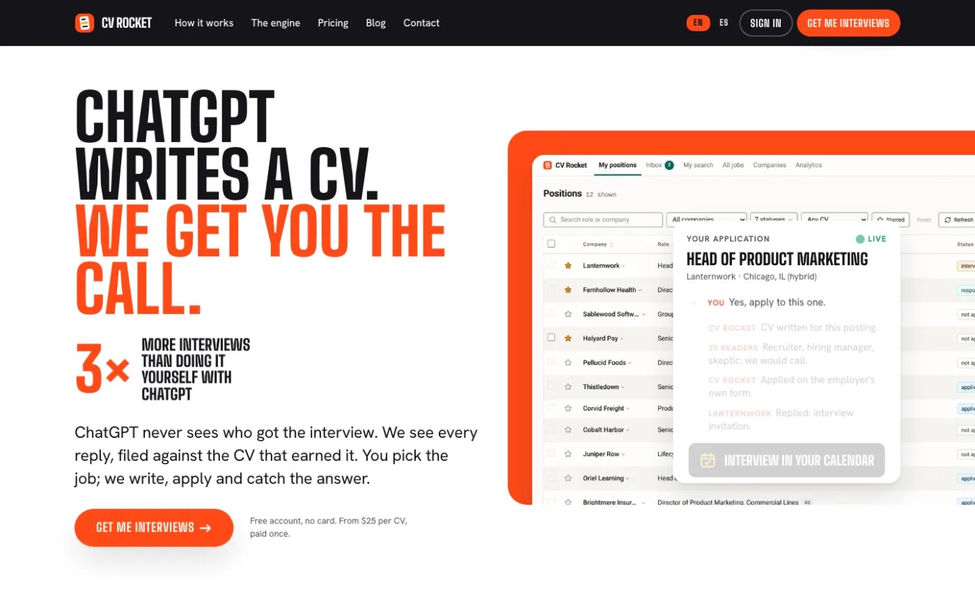 CV Rocket: the product